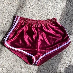 Shimmer red shorts